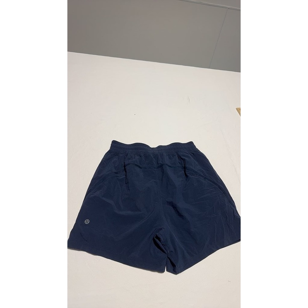 Lululemon Mens Athletic Shorts Navy Blue Elastic Waist Workout Gym Size S